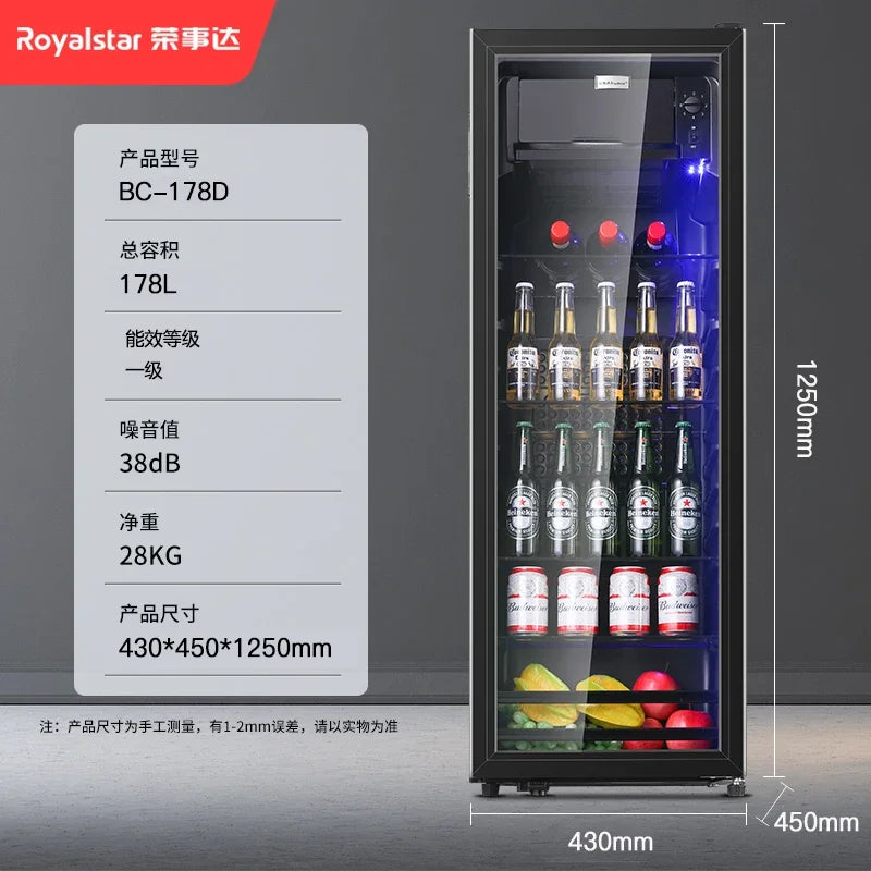 LTT Tea Drinks Office Mini Refrigerator Transparent Single Door Commercial Refrigerated Cabinet