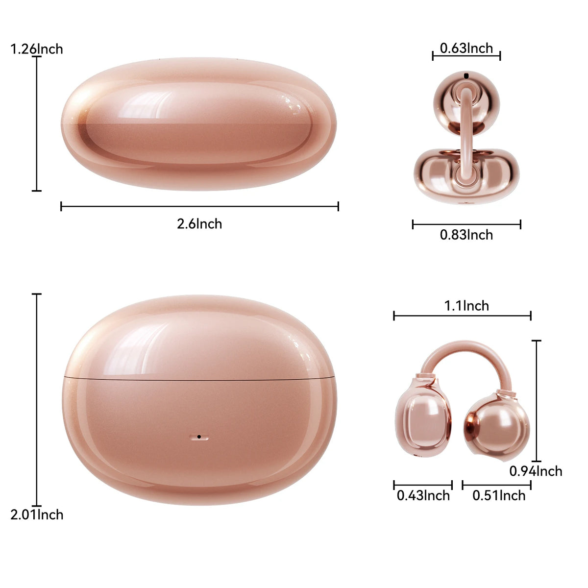 INSONIXN Open Ear Clip Headphones, Wireless Bluetooth 6.0 Headphones, Built-in Microphone And Ear Hook, Comfortable To Wear, High Fidelity Sound Quality Playback Time Of 36 Hours, Women's Decoration Headphones SK50 For Sports