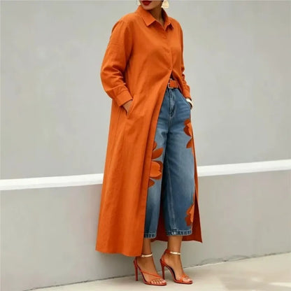 Women's Print High Waist Jeans And Shirts Dress  Loose Wide Leg Denim Pants Casual Trendy Trousers And Maxi Dress Women Clothing