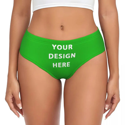 Custom DIY Logo Briefs Underwear Women's Stretch Comfortable Shorts Panties Customized Photo Print Brief Panties