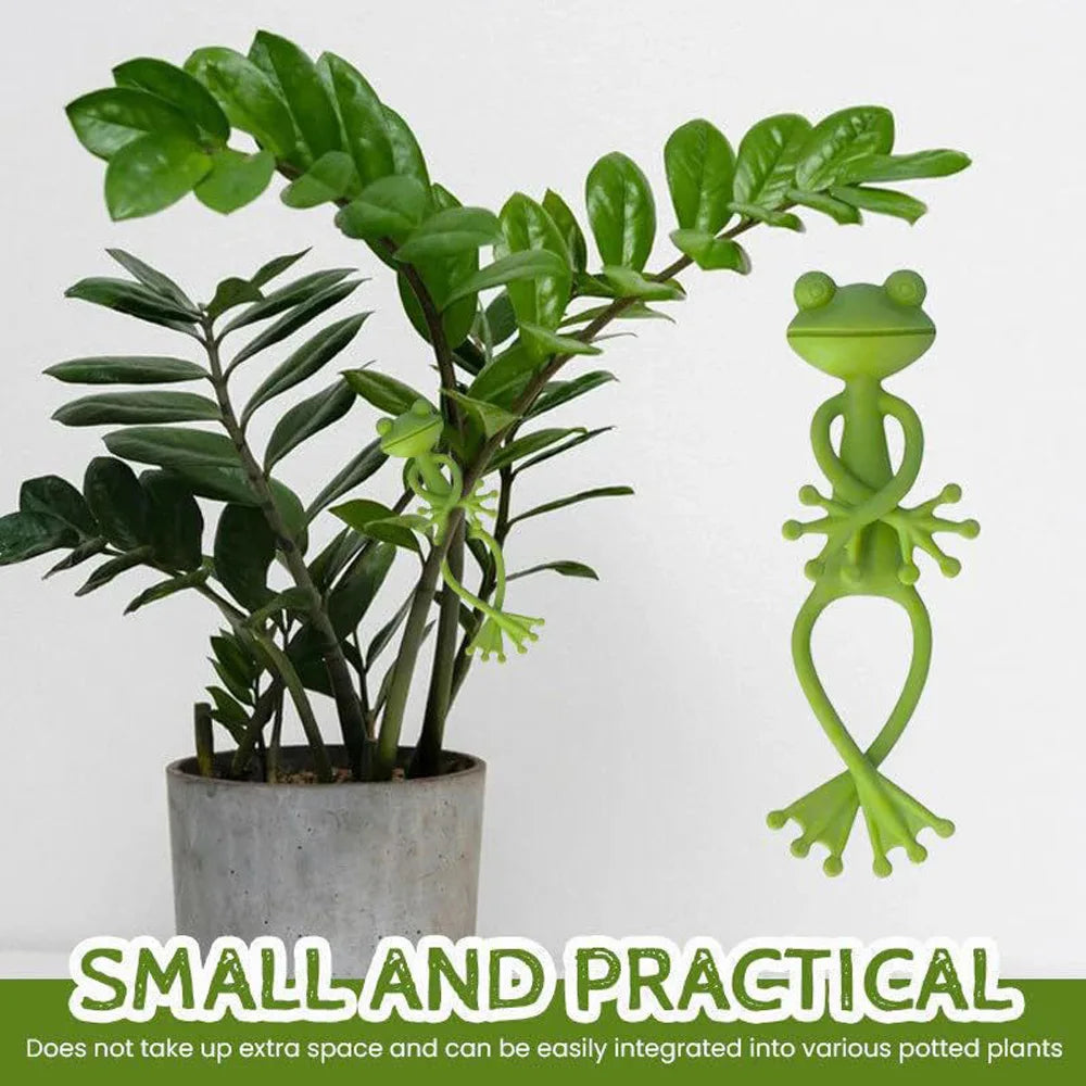 6 pieces, 3 pieces, and 1 piece of green frog plant support and fixture, suitable for indoor and outdoor garden stem growth plan