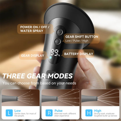 Water Powered Ear Cleaning Tool with Irrigation Flusher Electric Ear Wax Removal System 11 Tips 3 Pressure Setting for Clean