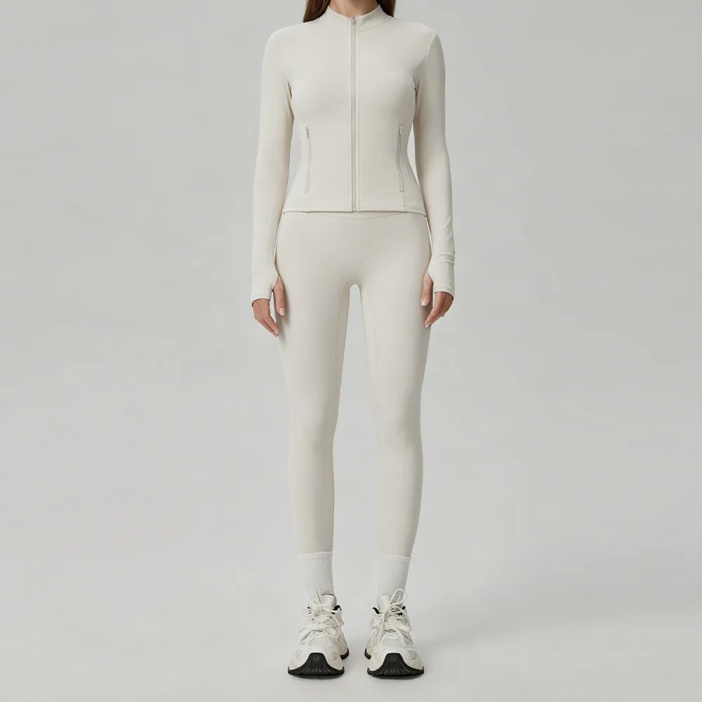 Fitness Suit 2PCS Women Tracksuit Sports Zipper Long Sleeve Yoga Set Gym Clothes Flared Pants Sportswear Female Workout Clothes