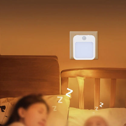 Night Light Motion Sensor With LED Light EU Plug Lamps Children'S Night Light Wireless Night Lamp For Bedside Table Bedroom