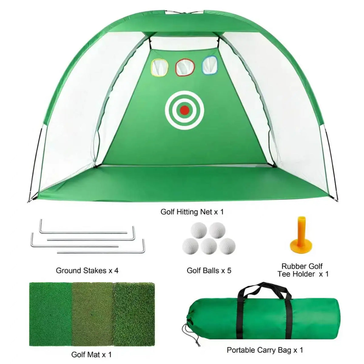 6.6ft×4.6ft Golf Practice Net with Hitting Mat, Home Backyard Driving Chipping Swing Training Aid for Golfers
