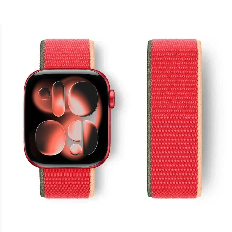 Nylon Loop for Apple Watch Band S11 46mm 40mm 44mm 45mm 42mm 41mm 49mm Smart Belt Bracelet for IWatch 11/10/9/8/7/6/SE/5/4 Strap