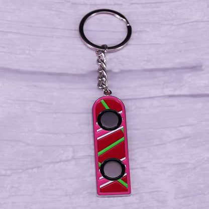 Back To The Future Hoverboard Keyring Marty McFly Hover Board Keychain 80s Time Travel Sci-fi Movie Fans Cool Addition