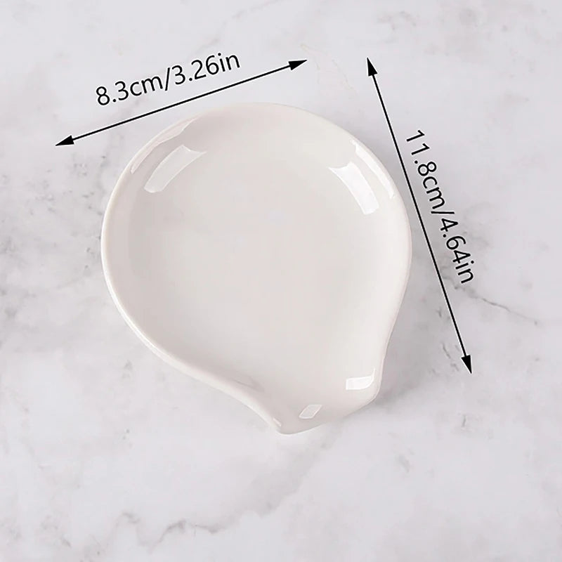 Multipurpose Ceramic Spoon Rest Pad White Spoon Holder Spoon Holder Kitchen Utensils Tableware Spoon Holder Spoon