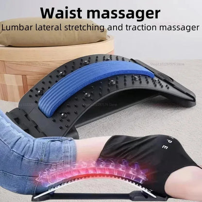 Home back and waist stretching equipment, yoga fitness back traction and back stretcher, waist stretching massager