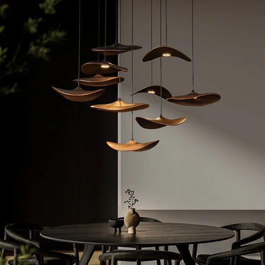 Wood LED Chandelier | Multi-Light Ceiling Fixture | Living Rooms, Bedrooms & Dining Rooms