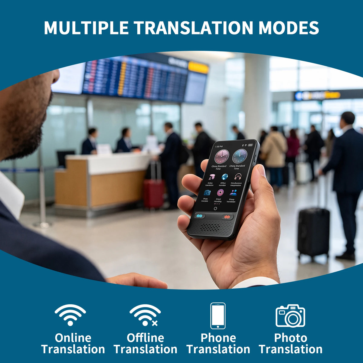 Language Translator Device AI Translation Support ChatGPT 138 Languages Translation Two Way Real Time Voice Translation