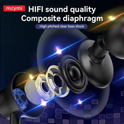 mzymi i35 Neckband Earbuds Bluetooth In Ear Wireless Earphones 9D Sound Sport Headset Waterproof Headphones for XIAOMI With Mic