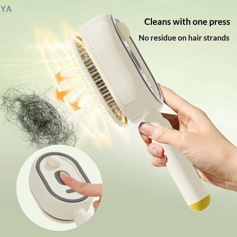 【SA】Electric Spray Hair Brush 2-In-1 Misting Hair Brush With Water Spray Reduce Frizz Anti-Static Retractable Steam Massage Comb