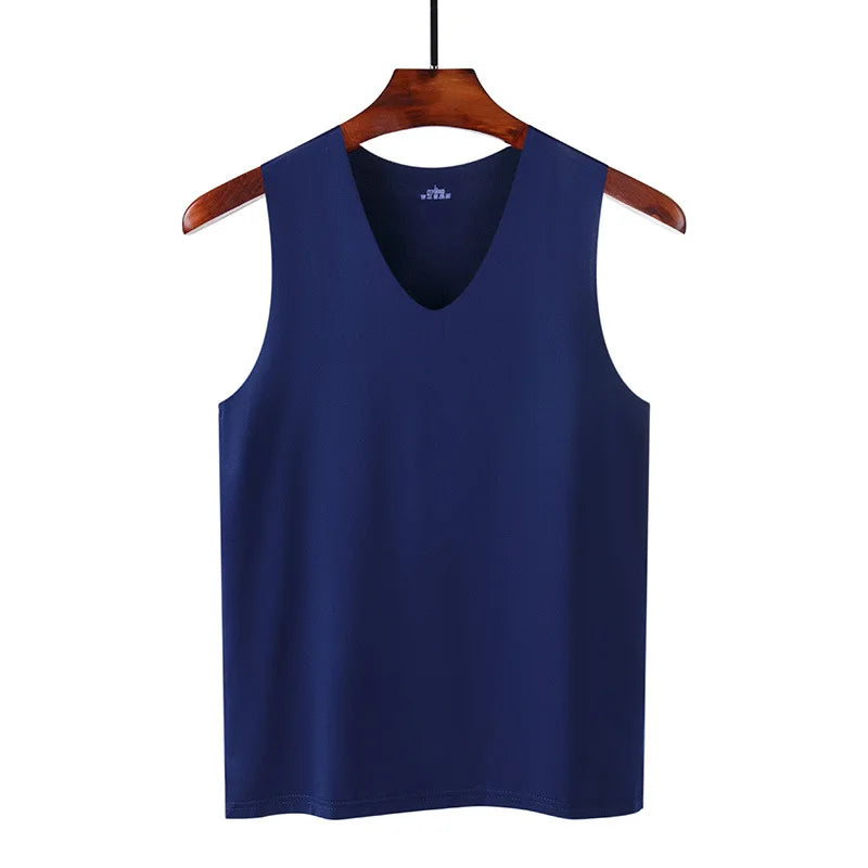 Men's Underwears Undershirts Summer Vest Men Traceless Ice Silk Tank Top Slim Fit Sports Fitness Sleeveless Breathable Singlet