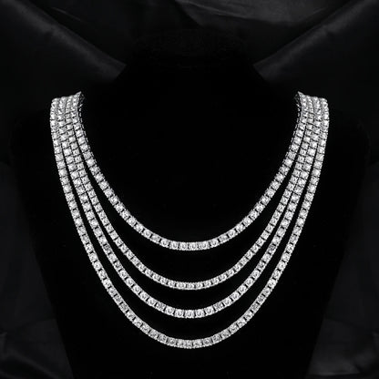 Hip Hop 5MM Tennis Chain Iced Out Bracelet Necklace Men Fashion Silver Color Tennis Jewelry Chains Women 20inch Choker Punk Gift