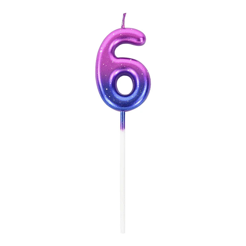 Gradient Cake Candles 0-9 Number Cake Topper Ins Birthday Cakes Toppers Birthdays Party Cupcake Decoration DIY Baking Supplies