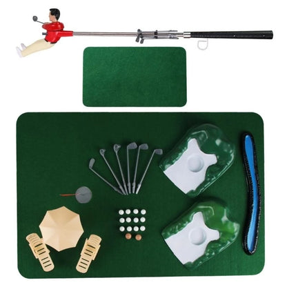 F92E Minitype Indoor Golf Game Funny Golf Game Golfer Set Golf Accessory Set