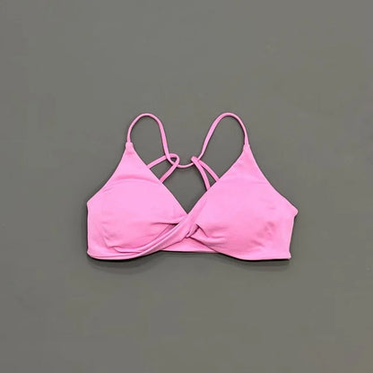 HISTELLO Vision Sports Bra Women Cross Back Seamless Yoga Bra With Removable Pads Backless Underwear Gym Running Sports Top