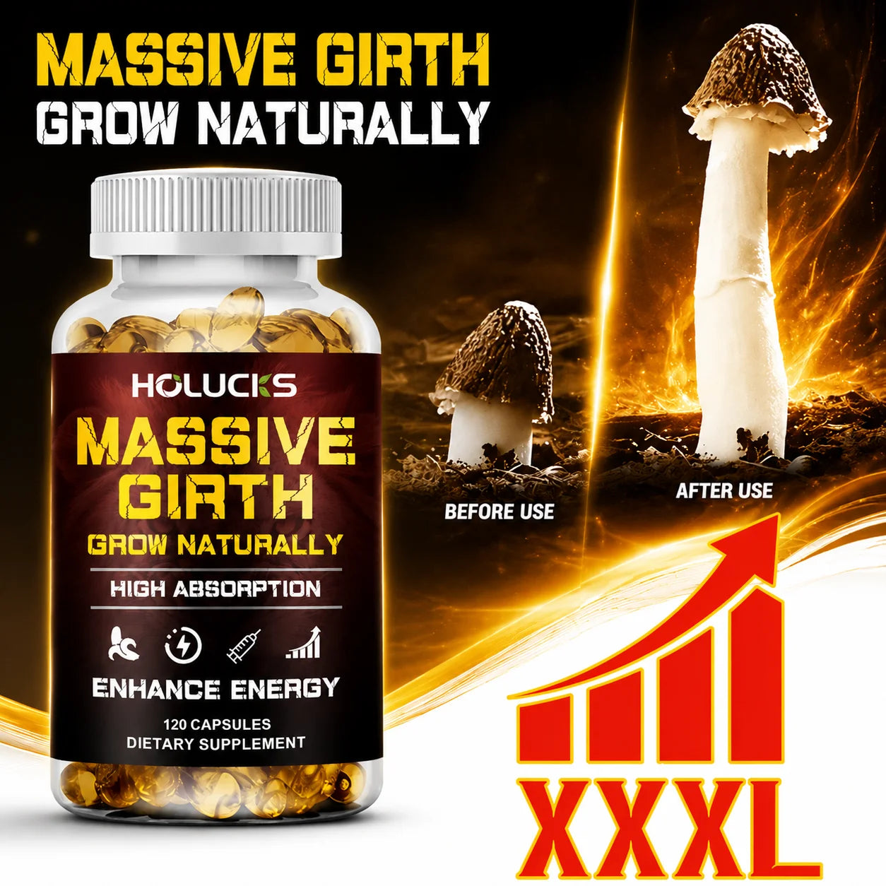 Advanced Men's Health Supplement, with Ashwagandha & Maca Root, Support Male Vitality, Enhanced Stamina, Stress, Performance