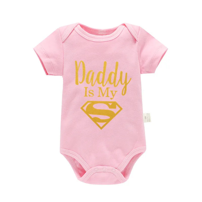 Baby Romper Newborn Baby Boys Girls Clothes Gold Daddy Is My Hero