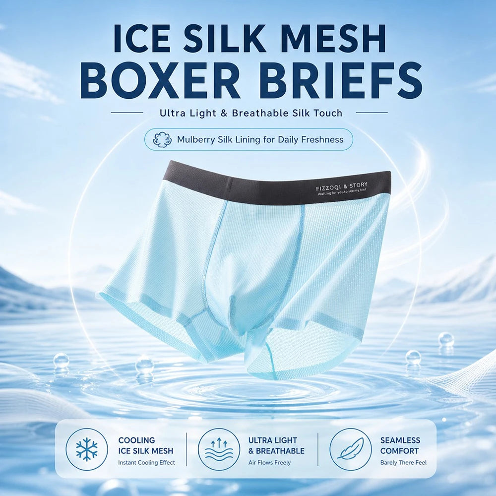 1/3PCS Ultra-thin Ice Silk Quick-dry Underwear Man Smooth Seamless Men's Panties Breathable Antibacterial 3D Silk Crotch Boxers