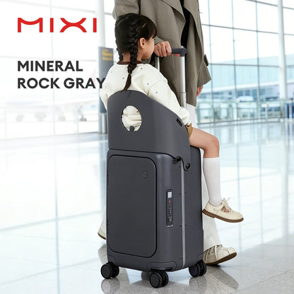 Mixi New Design 20 Inch Ride On Suitcase for Kids Luggage with Seat PC Aluminum Frame Check in Lugguage