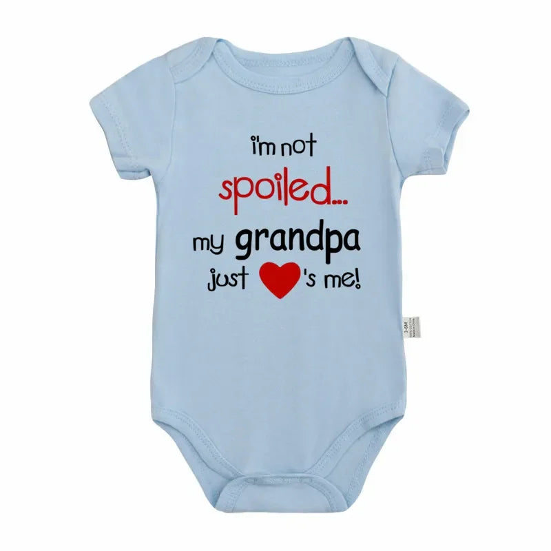 I'm Not Spoiled My Grandma Loves Me Baby Romper Crawling Clothes Triangle Onesies Newborn Baby Clothes Onesies for Babies