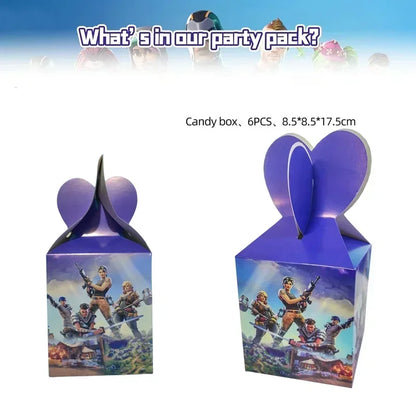 Fortnite Balloons Happy Birthday Banner Shooting Game Party Decoration Alpaca Llama Disposable Tableware Background Cake Topper