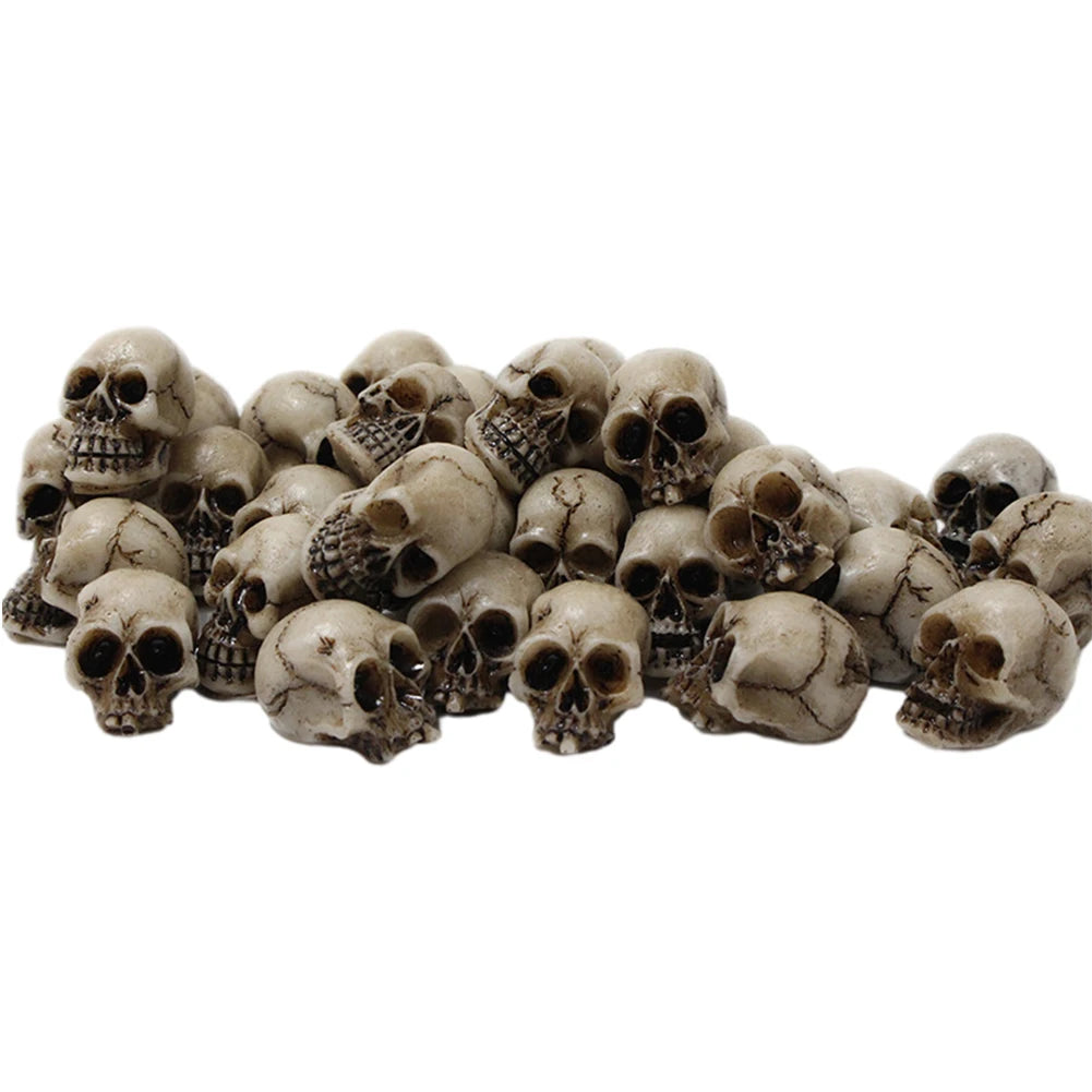 Gothic Skull Sculptures Collectable Halloween Decoration Skeleton Model Festival Theme Landscape Garden Potted Plant Decor