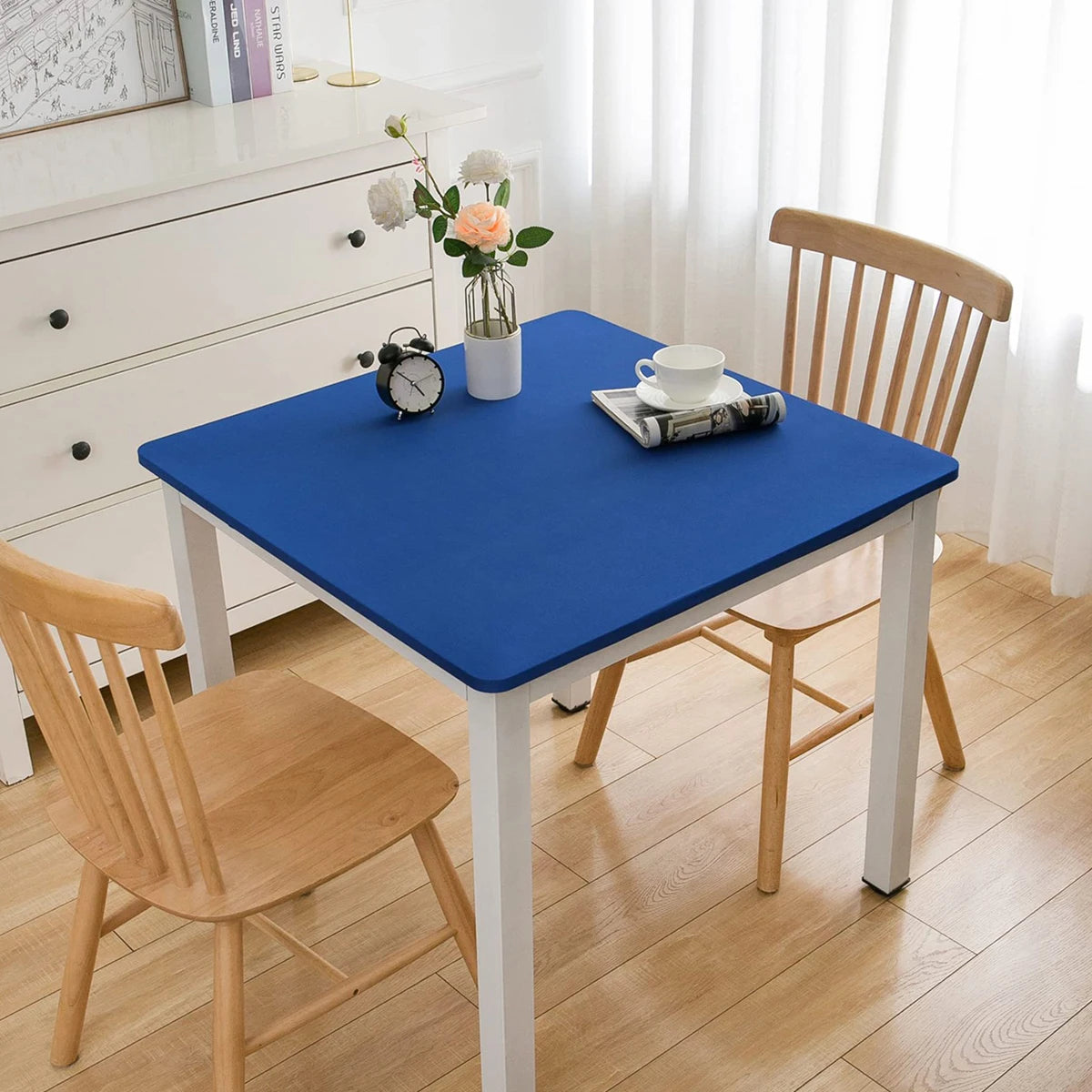 1Pcs Stretchy Square Table Cover, Washable Tablecloth For Party Dining, Cocktails Table, Birthday Wedding Party Decorations