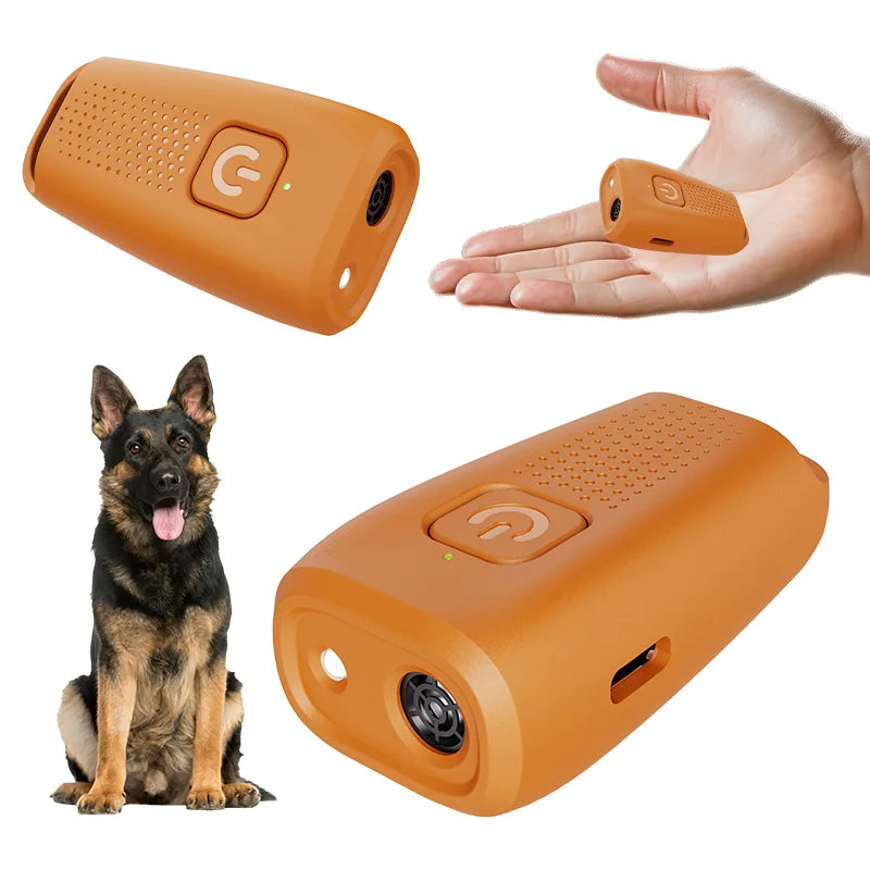 Portable, Rechargeable Dog Training Anti-Barking Device with LED Light (Non-Shock Warning Device)