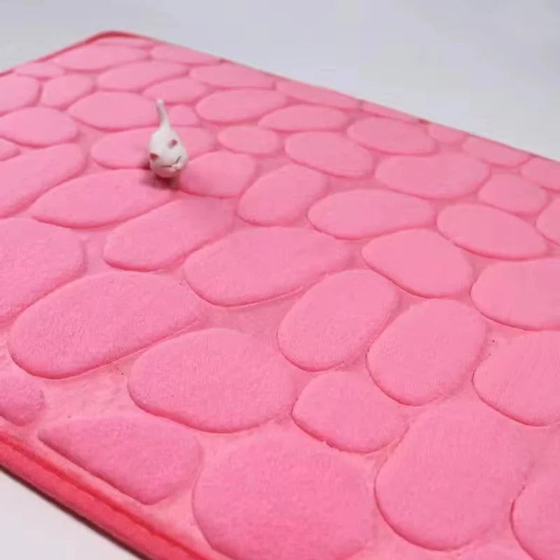 40x60cm/50x80cm Bath Rugs Mat Non Slip Cobblestone Embossed Carpets Bathroom Floor Mat Memory Foam Bathmat Washable Doormat