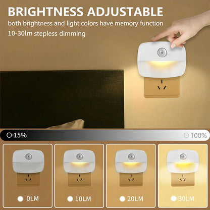 Motion Sensor LED Night Light EU/US Plug in Socket 3 Modes Night Lamp For Room Kitchen Hallway Human Induction Emergency Lightin