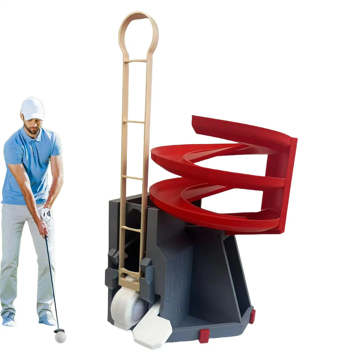Golf Swing Training Launcher Dispenser Automatic Golf Ball Tee Up Machine Non-powered Golf Simulator for Beginner Teaching Aid