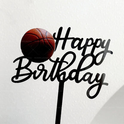 Soccer Themed Happy Birthday Cake Topper Set Acrylic Football Goal Soccer Ball Cake for Birthday Sports Party Decor Supplies