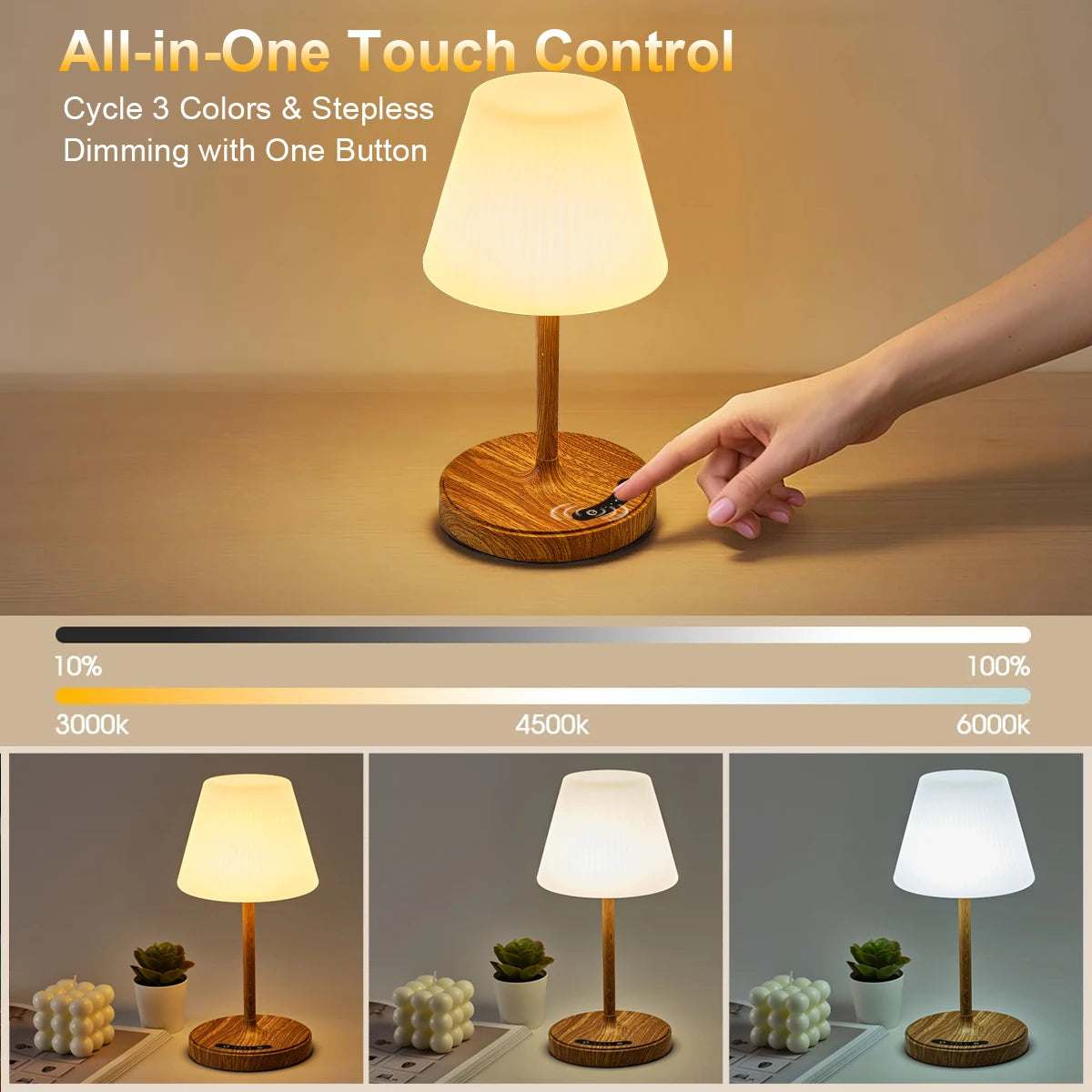 Shower Lamp Bathroom Lamp for Inside Shower Bathtub, USB Rechargeable Cordless Lamp Small Relaxing Spa Night Lamp for Bathroom