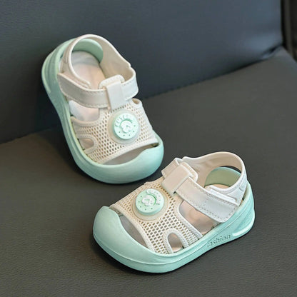 1-3 Years Baby Sandals Summer Shoes Infant Outwear First Walkers Little Toddler Boys Girls Close-toed Sandals Pink, Green
