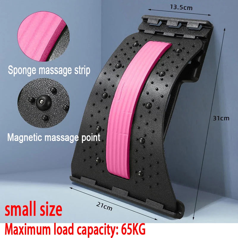 4-Level Adjustable Back Stretcher Lumbar Support Massage Roller with Sponge Strip for Spine Relax Home Office Yoga Aid