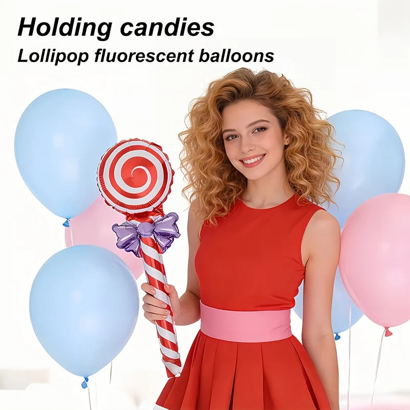 32Pcs Lollipop Balloons, Colorful Candy Balloons, Birthday Party Decoration Balloons, Carnival Gifts , Party Supplies