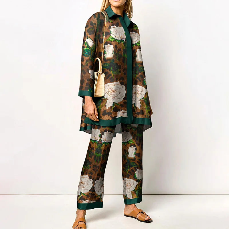 Long Sleeve Turn Down Collar Casual Outfits Ladies Button Tops Wide