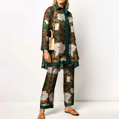Long Sleeve Turn Down Collar Casual Outfits Ladies Button Tops Wide