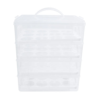 4-Tiers Cupcake Carrier 48 Holes Cakes Holder Bread Storage Display Box for Wedding Birthday Party
