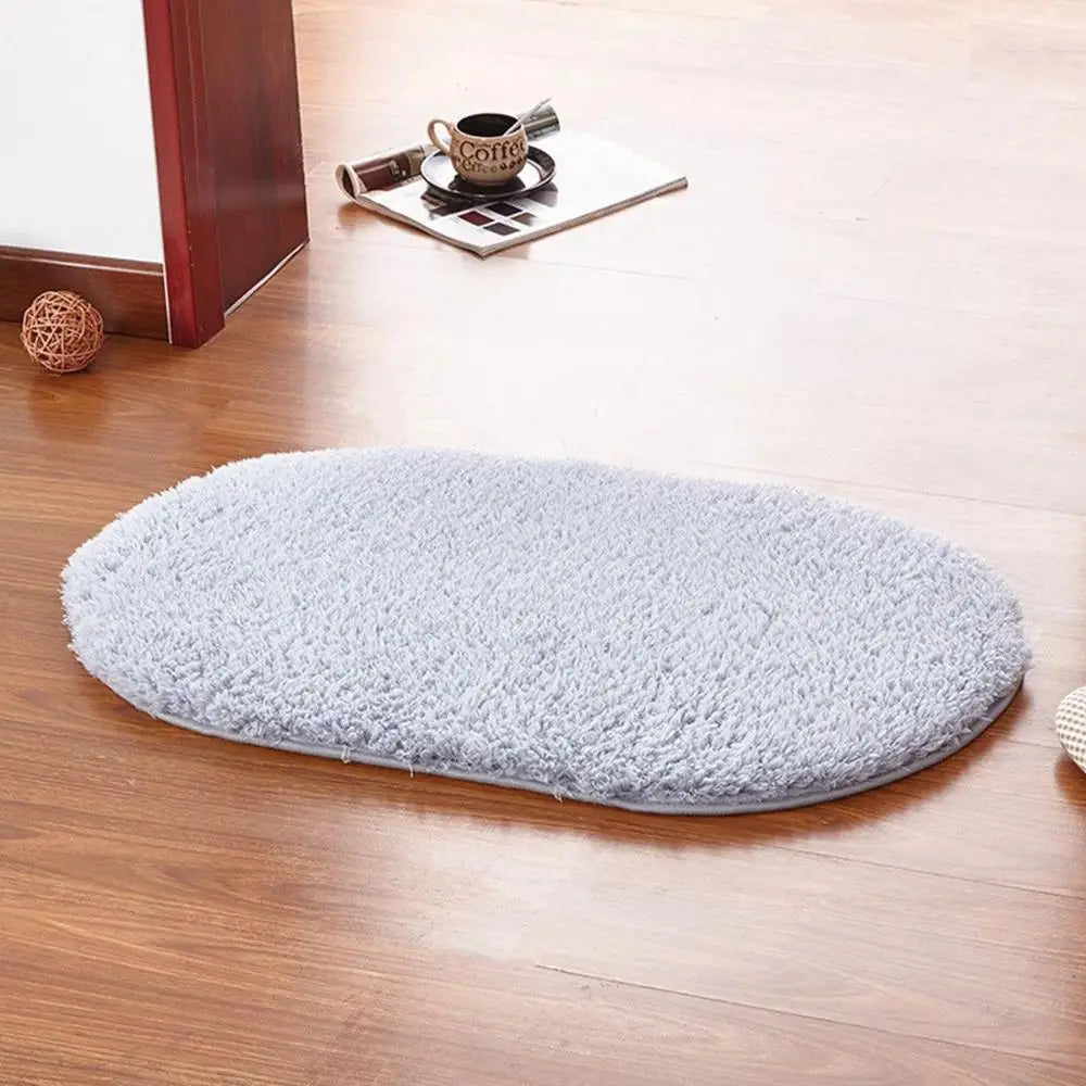 Non Slip Oval For Shower Room Toilet Bathtub Shaggy Water Absorption Bathroom Rugs Doormat Floor Carpet Bath Mat