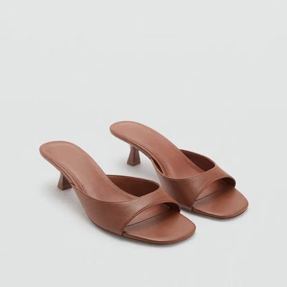 *Fashionable Sexy and Comfortable Casual Slippers for Women Summer New Hot Selling Square Toe Elegant High-heeled Slippers