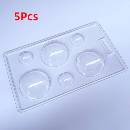 Hot Chocolate Sphere Molds 5Pcs 2 Sizes Hemisphere Food Grade PET Clear Moulds with Kraft Box for Cocoa Candy Soap