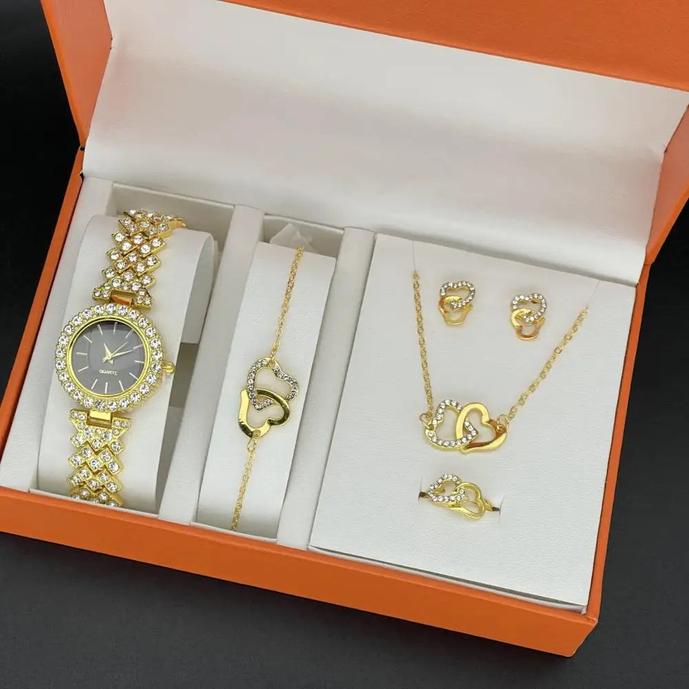1 Set Jewelry Set with Gift Box Complete Collection of Quartz