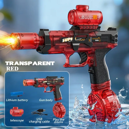 AI Voice Control Electric Gatling Water Gun High Pressure Shooting Summer Outdoor Battle Toy Kids Boys Holiday Gift