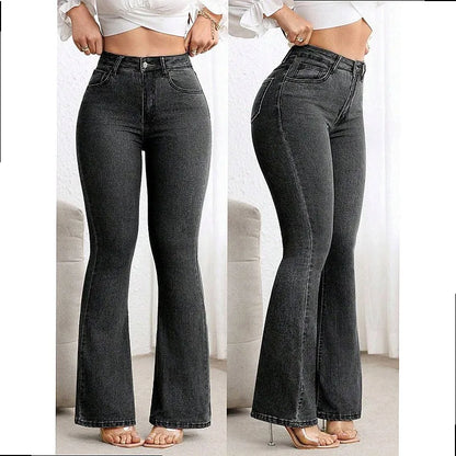 High Waist Flare Jeans Women Stretchy Slim Bootcut Pants Push Up Tummy Control Denim Jeggings Spring Summer