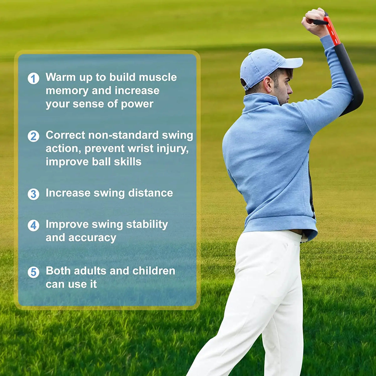 Golf Swing Trainer Aid Golf Spinner Swing Motion Trainer Golf Posture Correction Improving Gesture for Golf Beginners New