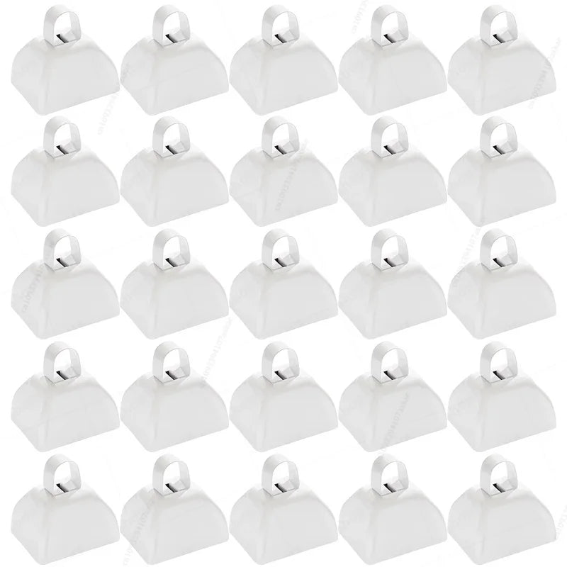 12-100 Pcs Metal Cowbells for Sporting Event 3 Inch Small Noise Makers Cow Bell for Football Event Wedding Party Favor for Guest